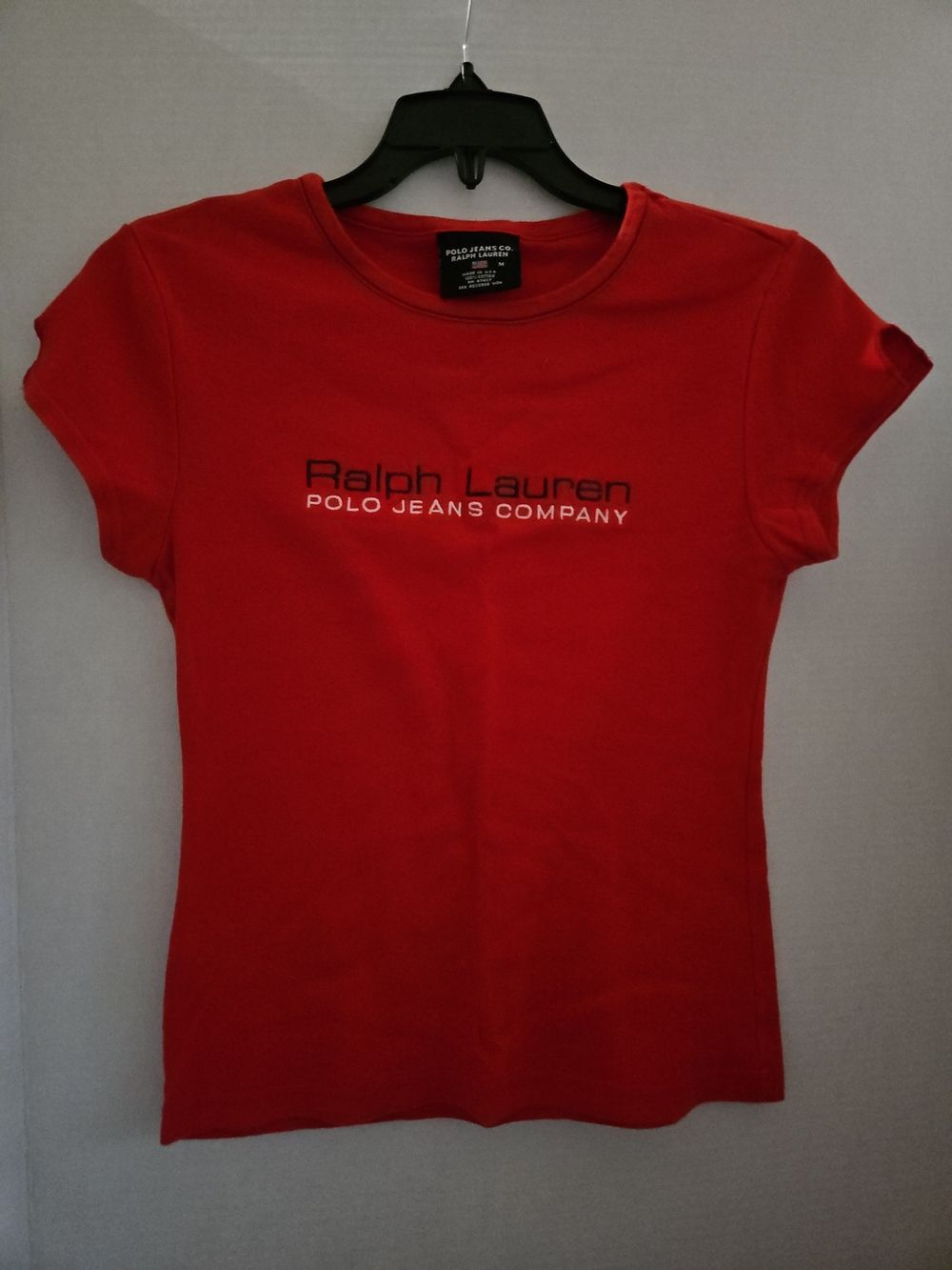 Ralph Lauren Red Polo Jeans Company Short Sleeve Logo Tee